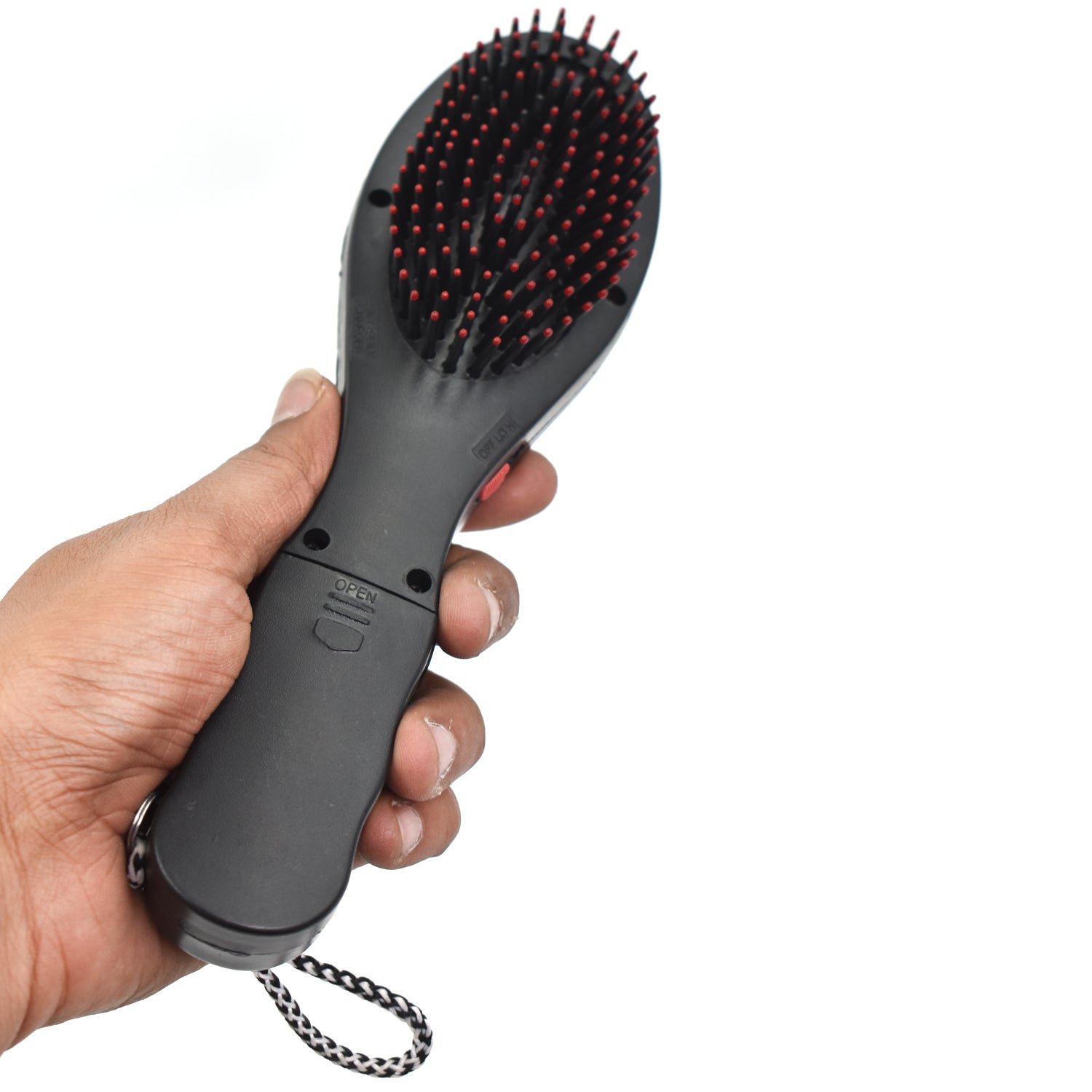 Electric vibrating massager comb for hair with brush. Electric vibrating massager comb for hair with brush.